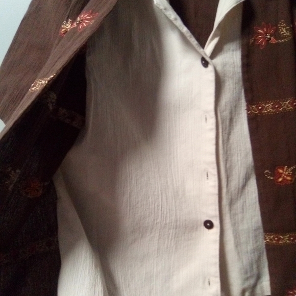 ALFRED Dunner ladies brown short sleeve 2 piece pant set. size 12 - Picture 3 of 14